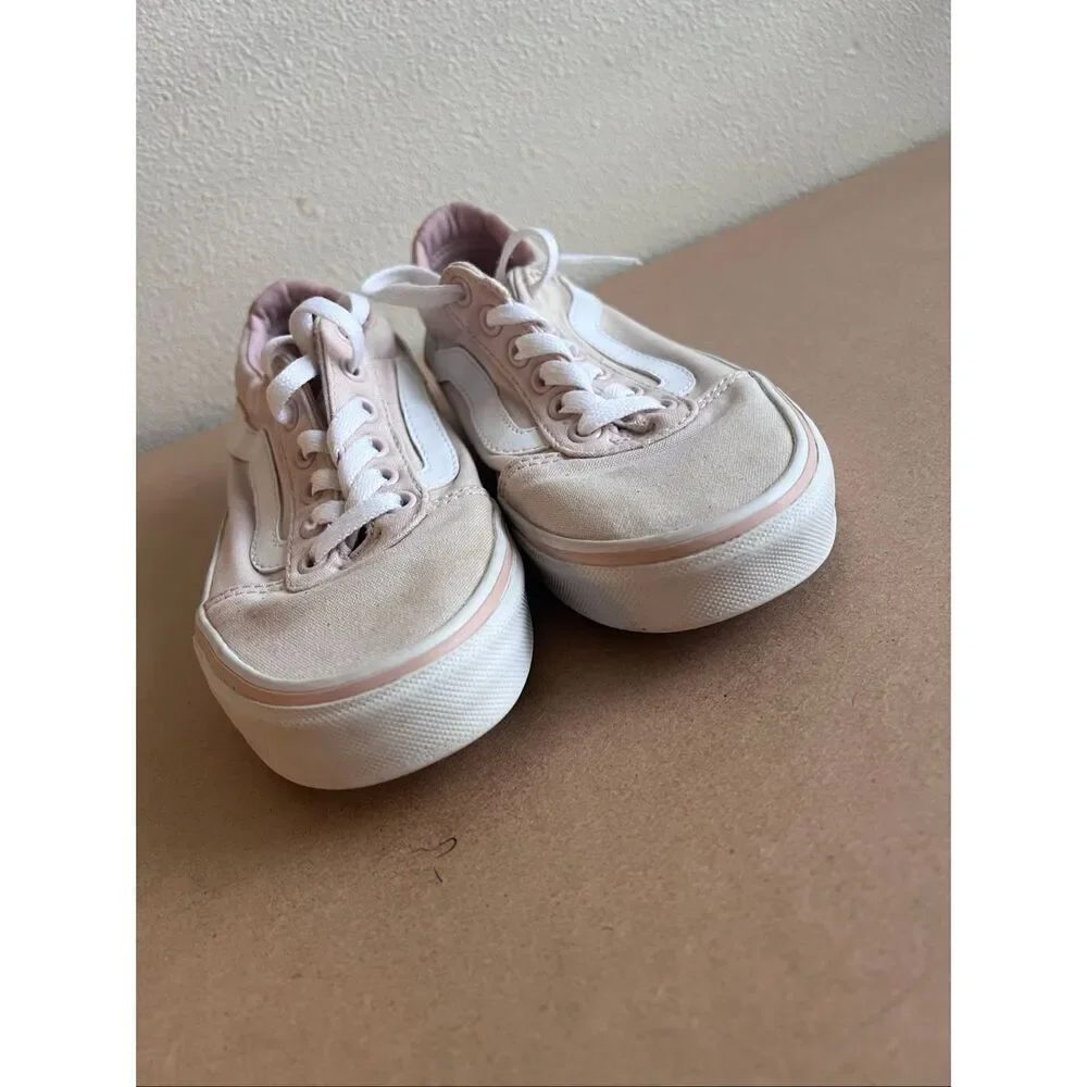 Vans Shoes Womens 6.5 Old Skool Skateboard Sneakers Pink Canvas Lace Up